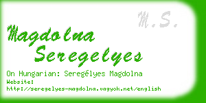 magdolna seregelyes business card